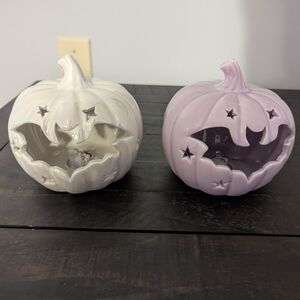 Kirkland 2 Ceramic Light Up Pumpkins